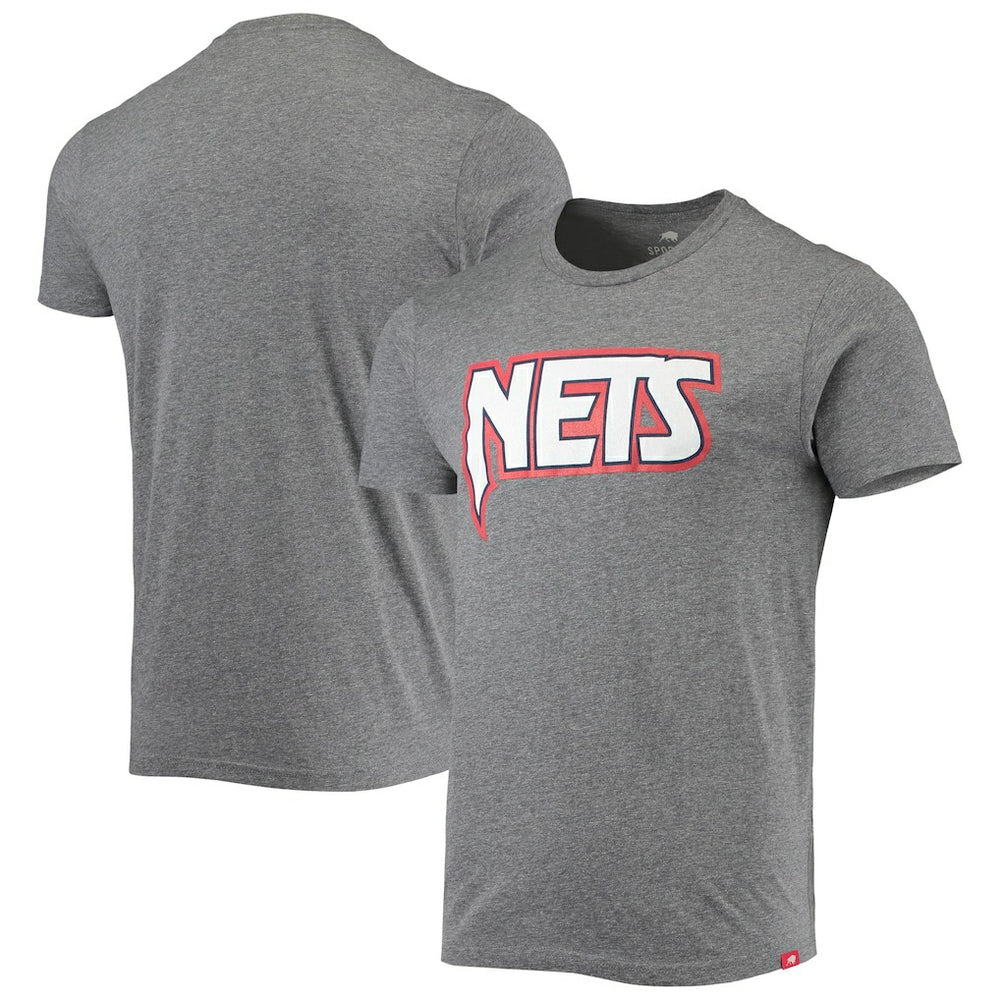 NBA - Brooklyn Nets Sportiqe Moments Mixtape Comfy Tri-Blend T-Shirt - Heathered Gray