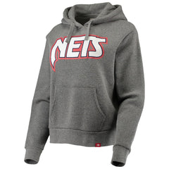 NBA - Brooklyn Nets Sportiqe Women's Moments Mixtape Ava Tri-Blend Pullover Hoodie - Heathered Gray
