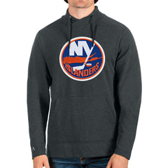 New York Islanders - Antigua Reward Crossover Neckline Pullover Sweatshirt Heathered Charcoal