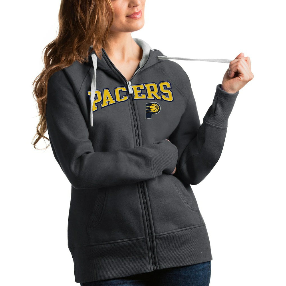 NBA - Indiana Pacers Antigua Women's Team Victory Full-Zip Hoodie - Charcoal