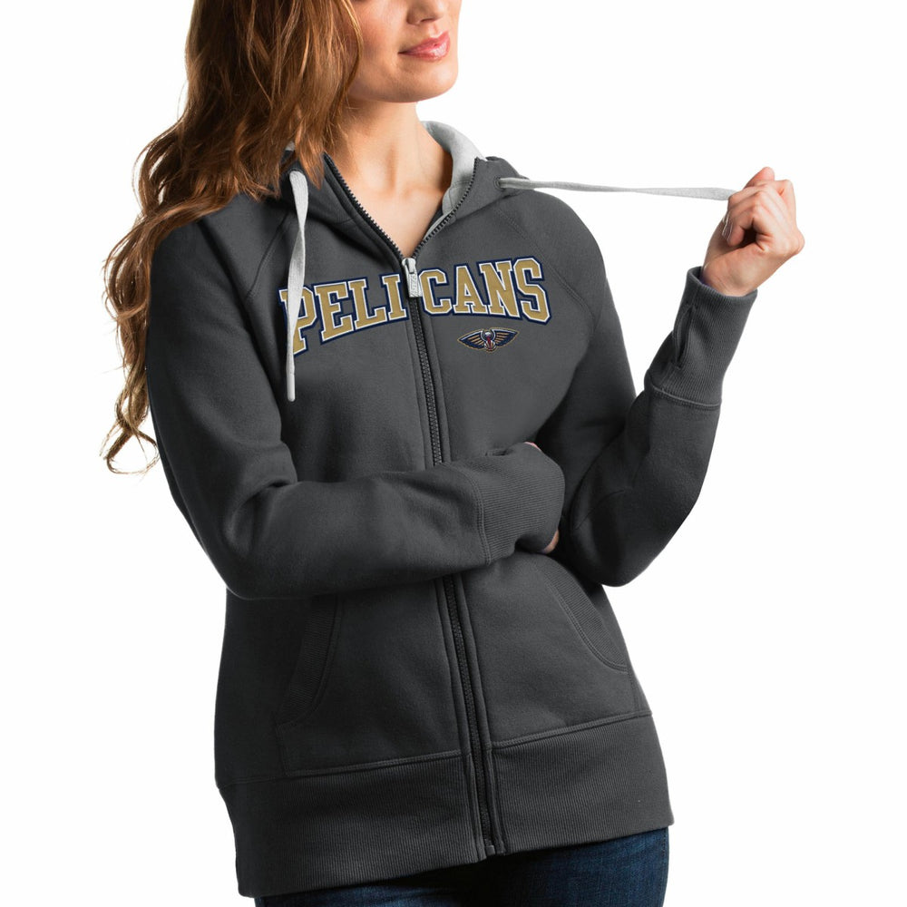NBA - New Orleans Pelicans Antigua Women's Team Victory Full-Zip Hoodie - Charcoal