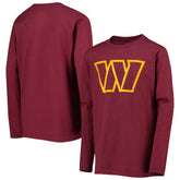 Washington Commanders Youth Primary Team Logo Long Sleeve T-Shirt Burgundy - NFL