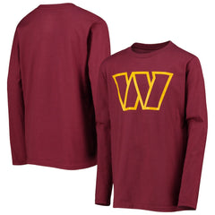 Washington Commanders Youth Primary Team Logo Long Sleeve T-Shirt Burgundy - NFL