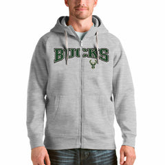 NBA - Milwaukee Bucks Antigua Victory Full-Zip Hoodie - Heathered Gray