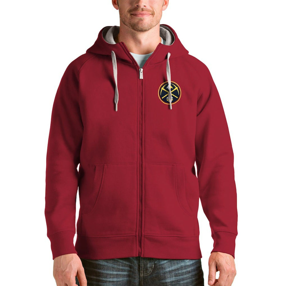 NBA - Denver Nuggets Antigua Logo Victory Full-Zip Hoodie - Red