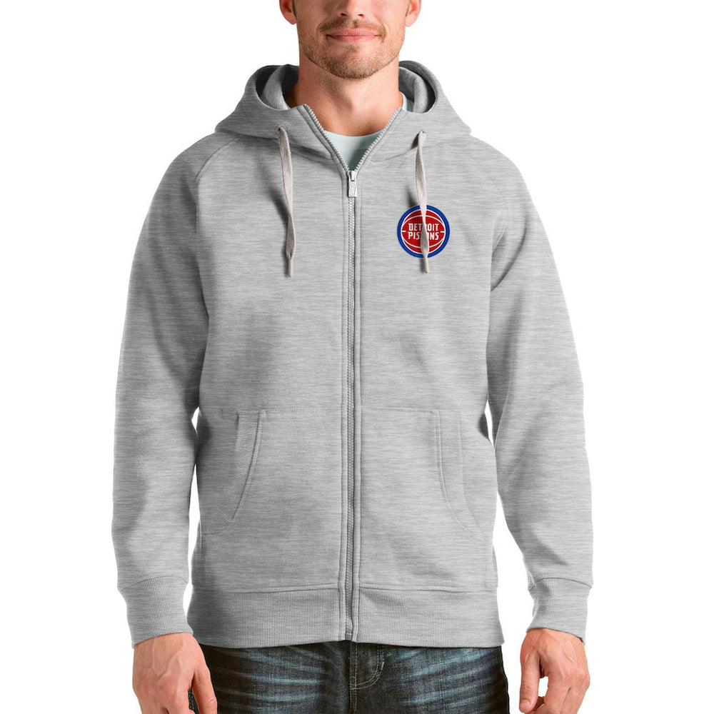 NBA - Detroit Pistons Antigua Logo Victory Full-Zip Hoodie - Heathered Gray