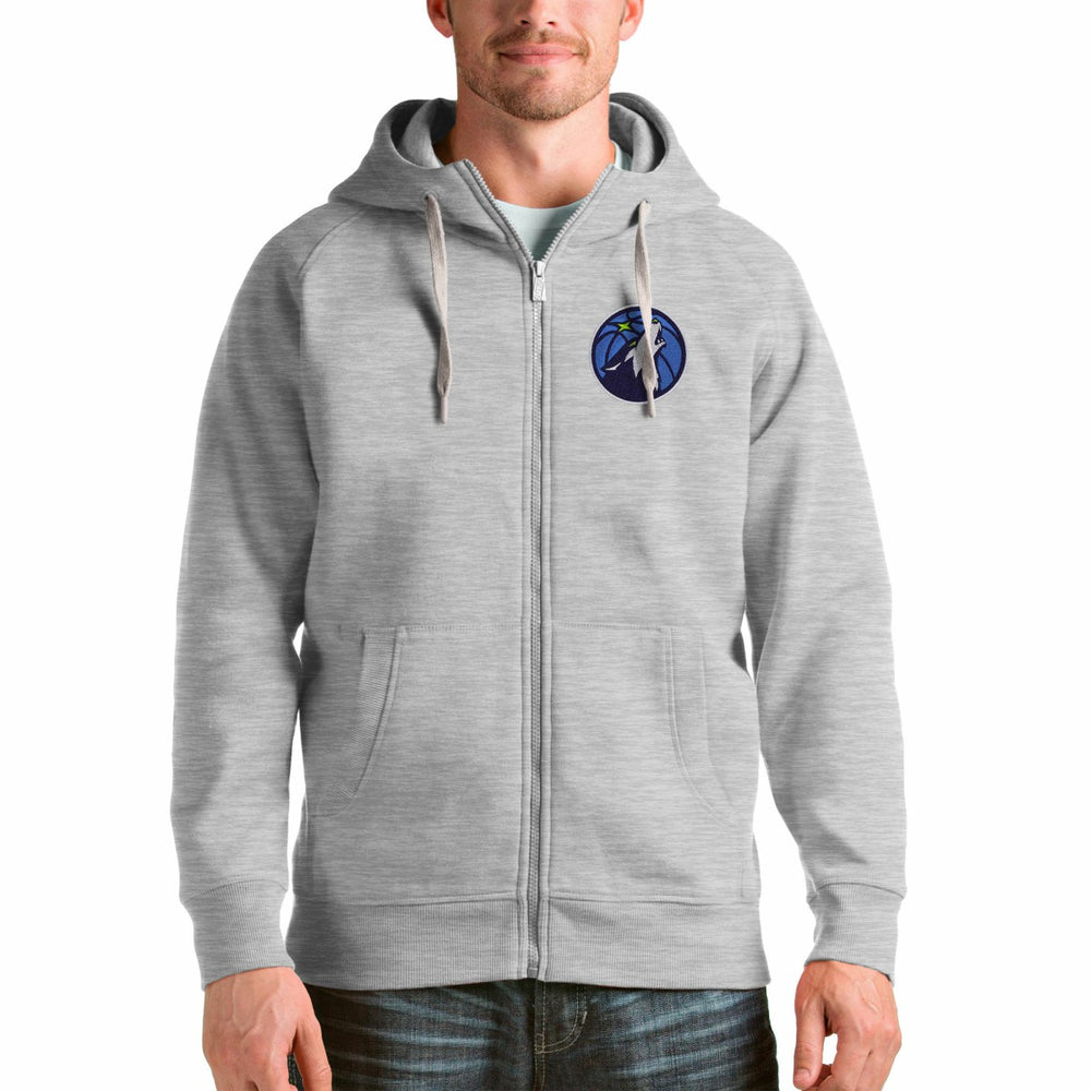 NBA - Minnesota Timberwolves Antigua Logo Victory Full-Zip Hoodie - Heathered Gray