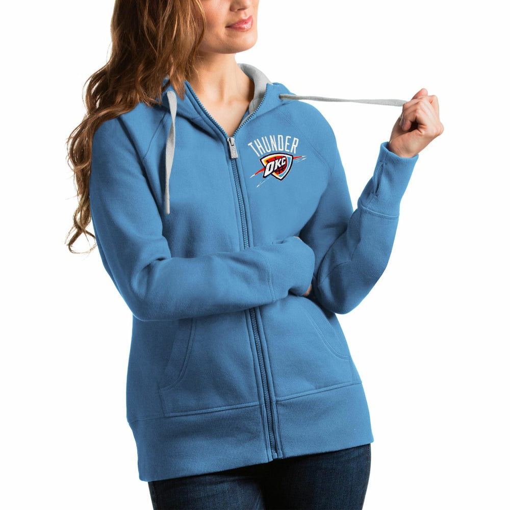 NBA - Oklahoma City Thunder Antigua Women's Victory Full-Zip Hoodie - Light Blue