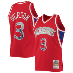 Mitchell & Ness - Allen Iverson Philadelphia 76ers 1996/97 Hardwood Classics NBA 75th Anniversary Diamond Swingman Jersey - Red