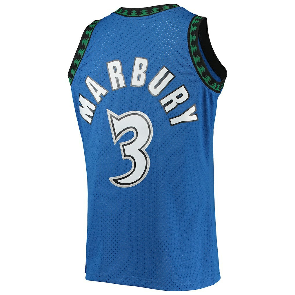 Stephon Marbury Minnesota Timberwolves 1996/97 Hardwood Classics Swingman Jersey - Blue | NBA Jerseys