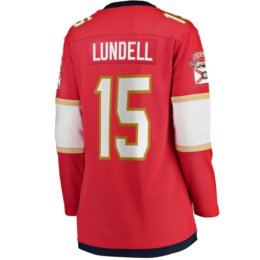 Anton Lundell Florida Panthers Fanatics Women's Home Breakaway Player Jersey - Red | NHL Jerseys
