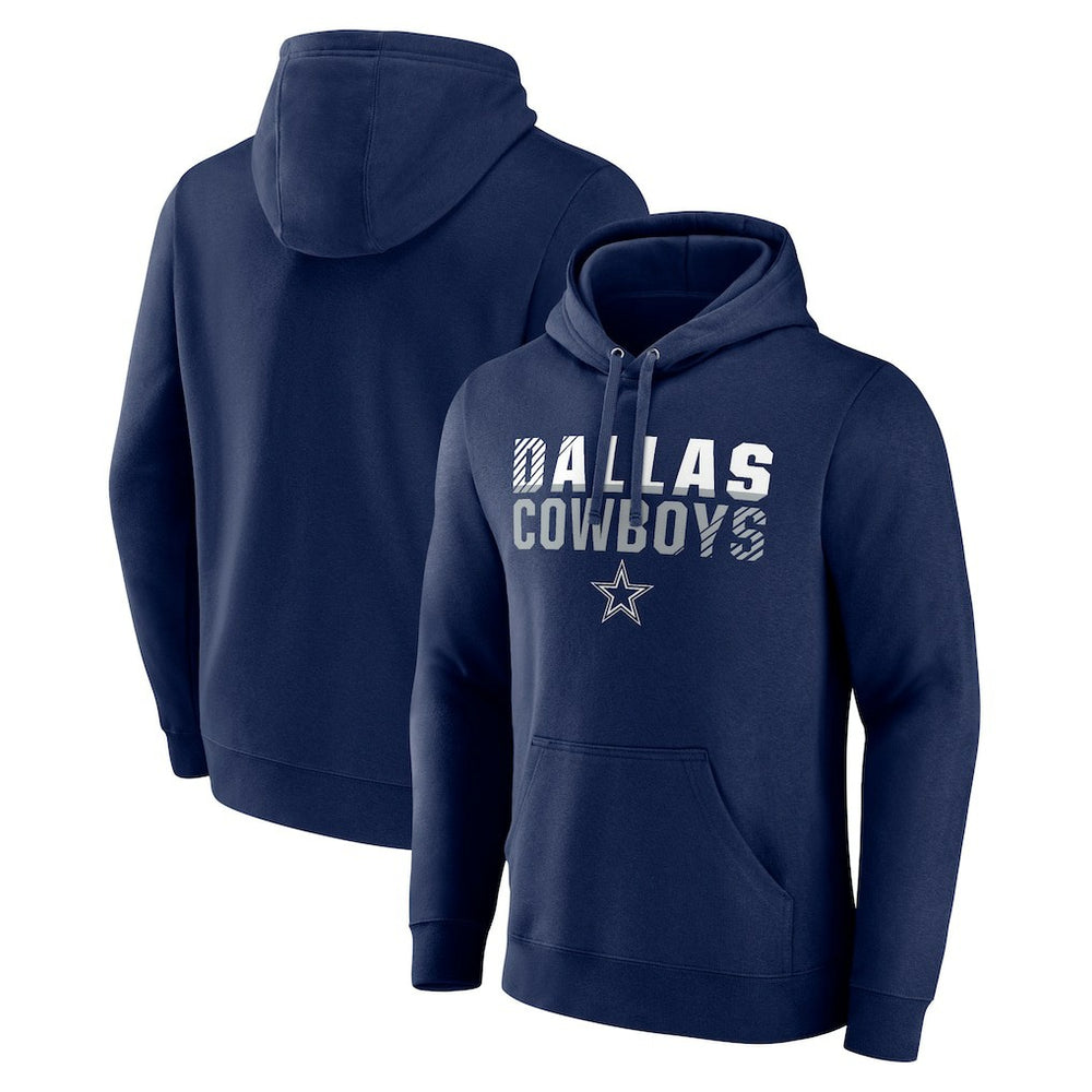 Dallas Cowboys Fade Out Fitted Pullover Hoodie Navy - NFL