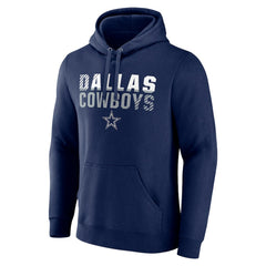 Dallas Cowboys Fade Out Fitted Pullover Hoodie Navy - NFL
