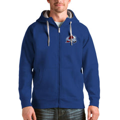 Colorado Avalanche - Antigua Logo Victory Full-Zip Hoodie Royal