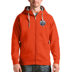 Edmonton Oilers - Antigua Logo Victory Full-Zip Hoodie Orange