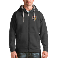 Florida Panthers - Antigua Logo Victory Full-Zip Hoodie Charcoal