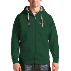 Minnesota Wild - Antigua Logo Victory Full-Zip Hoodie Green