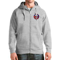New York Islanders - Antigua Logo Victory Full-Zip Hoodie Heathered Gray