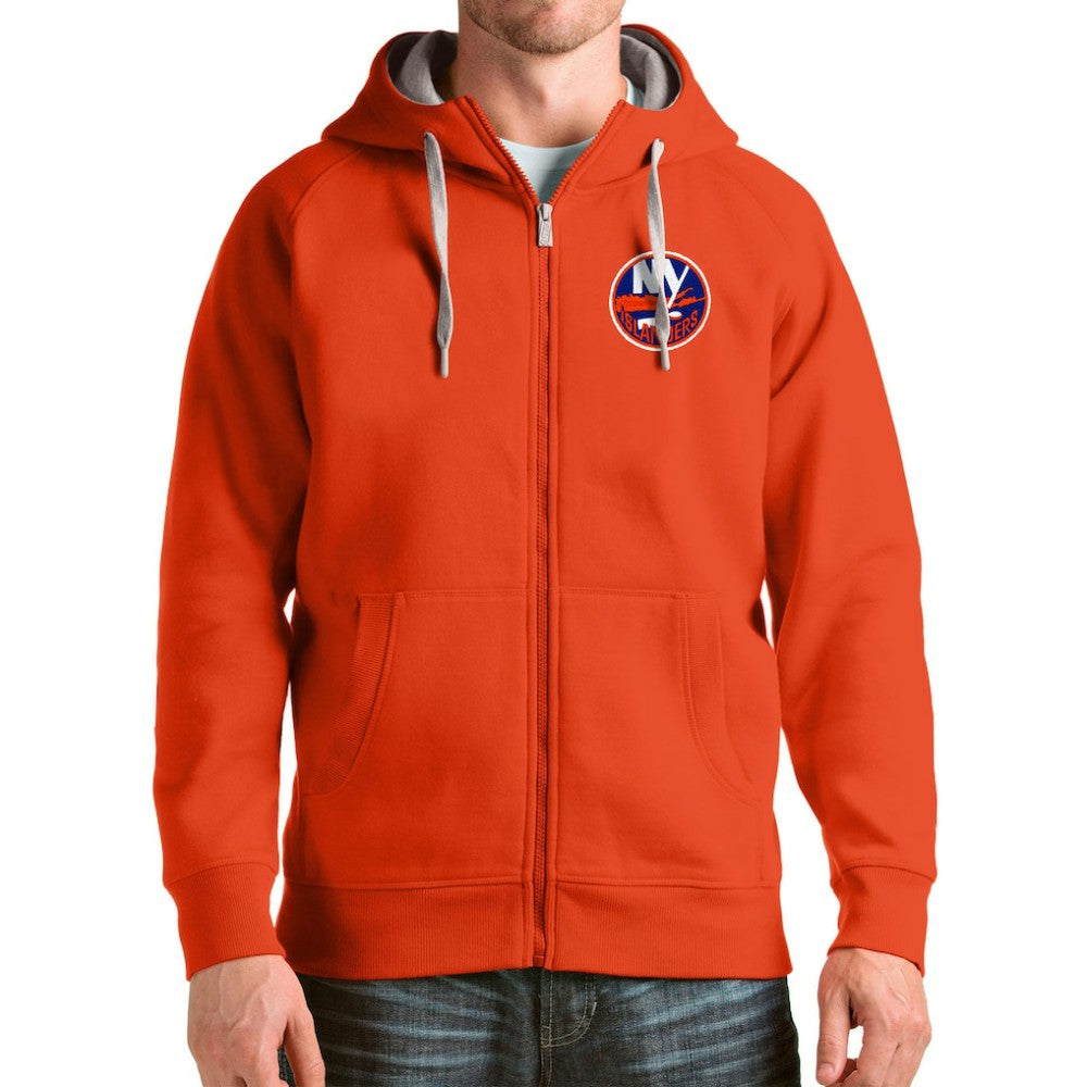 New York Islanders - Antigua Logo Victory Full-Zip Hoodie Orange