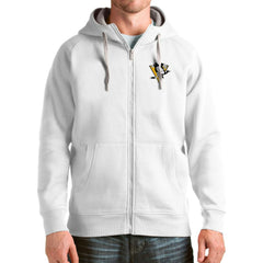 Pittsburgh Penguins Antigua Logo Victory Full-Zip Hoodie White