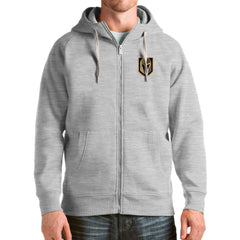 Vegas Golden Knights Antigua Logo Victory Full-Zip Hoodie Heathered Gray