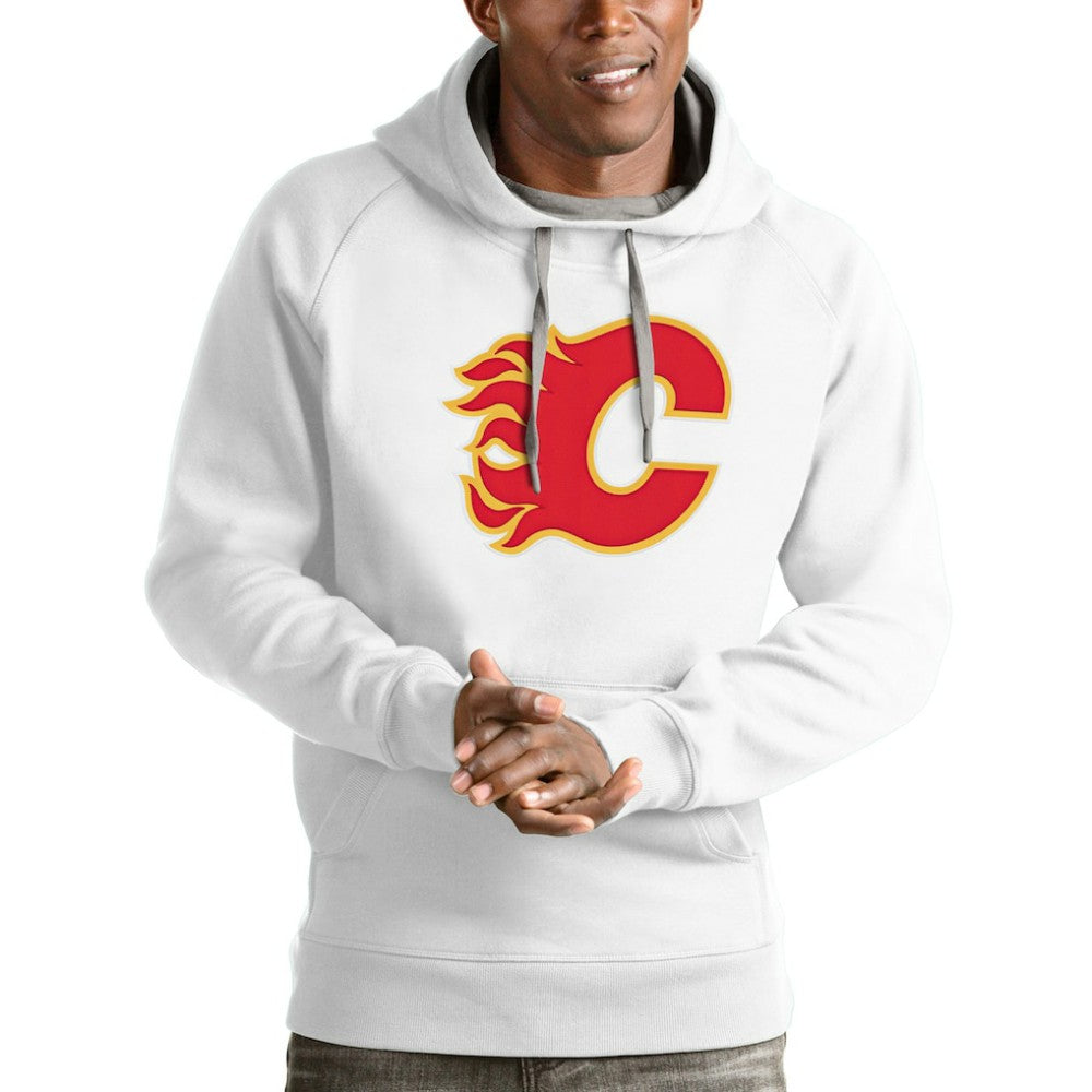 Calgary Flames - Antigua Logo Victory Pullover Hoodie White