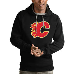 Calgary Flames - Antigua Logo Victory Pullover Hoodie Black