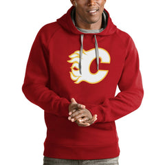 Calgary Flames - Antigua Logo Victory Pullover Hoodie Red