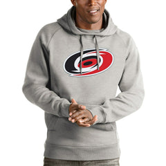 Carolina Hurricanes - Antigua Logo Victory Pullover Hoodie Heathered Gray