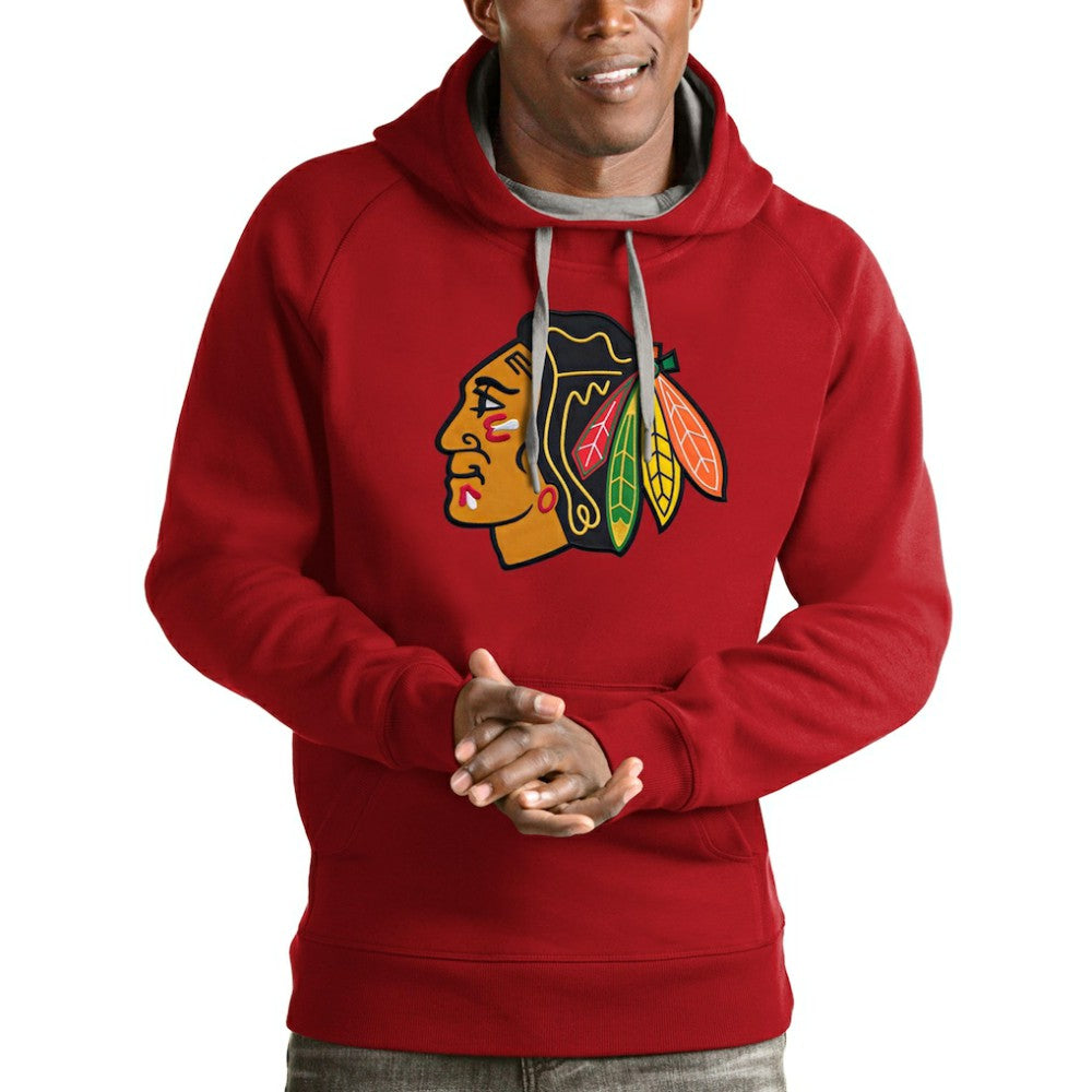 Chicago Blackhawks Antigua Logo Victory Pullover Hoodie Red