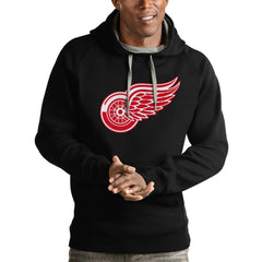 Detroit Red Wings - Antigua Logo Victory Pullover Hoodie Black