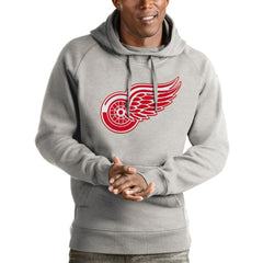 Detroit Red Wings - Antigua Logo Victory Pullover Hoodie Heathered Gray