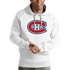 Montreal Canadiens - Antigua Logo Victory Pullover Hoodie White