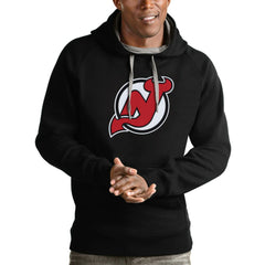 New Jersey Devils - Antigua Logo Victory Pullover Hoodie Black