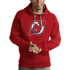 New Jersey Devils - Antigua Logo Victory Pullover Hoodie Red