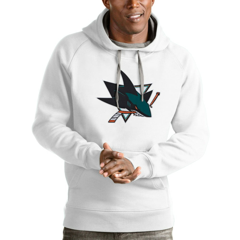 San Jose Sharks - Antigua Logo Victory Pullover Hoodie White