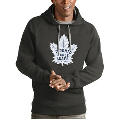 Toronto Maple Leafs - Antigua Logo Victory Pullover Hoodie Charcoal