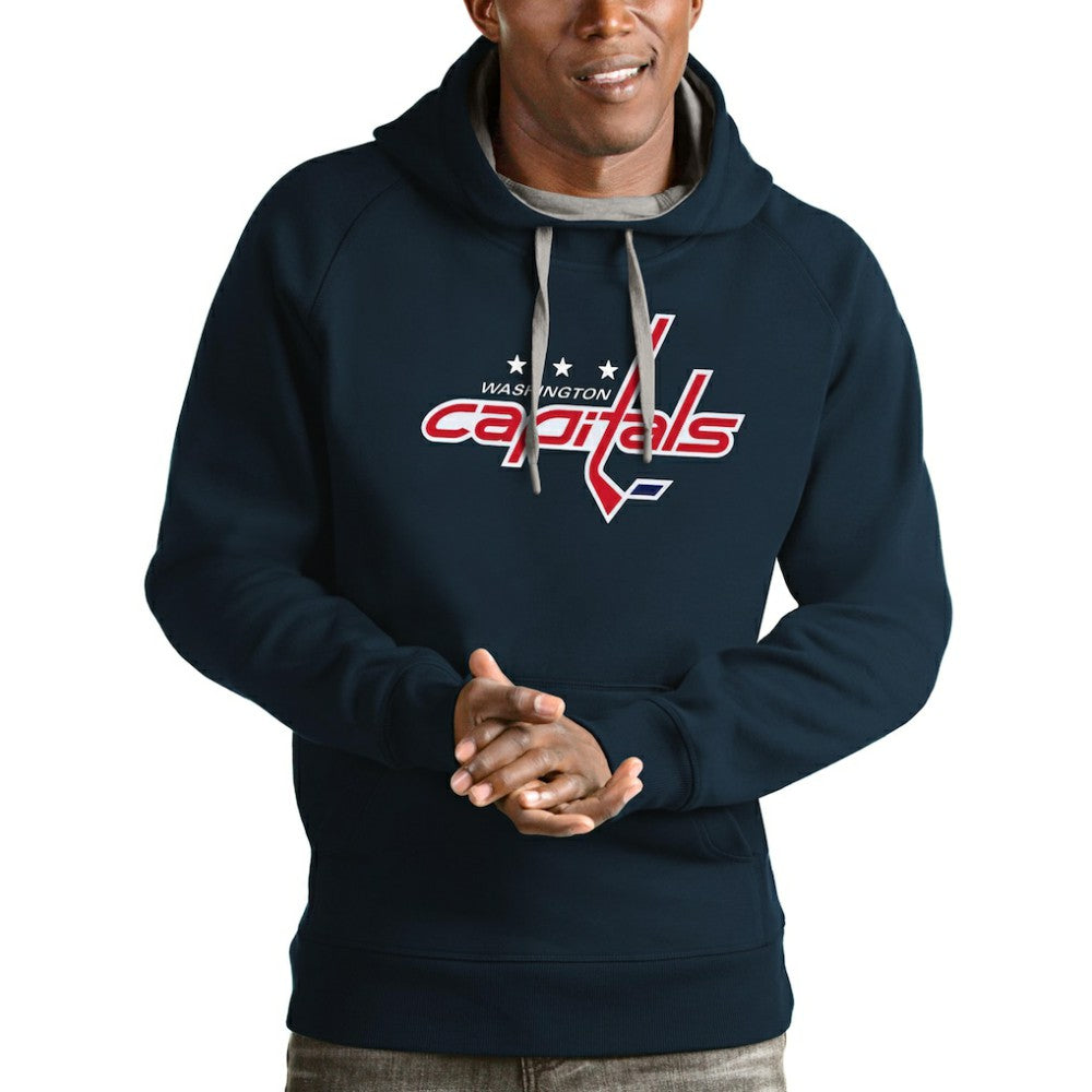 Washington Capitals Antigua Logo Victory Pullover Hoodie Navy