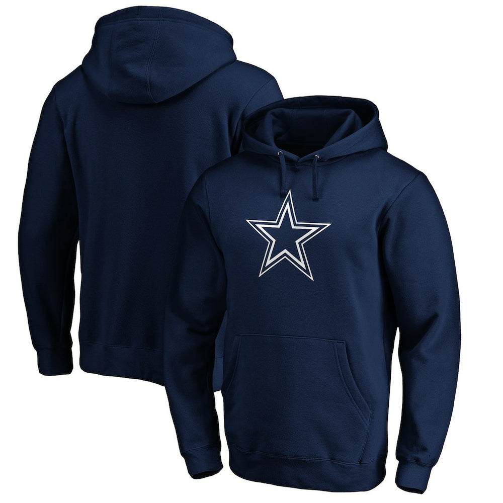 Dallas Cowboys Primary Logo Fitted Pullover Hoodie Navy - NFL