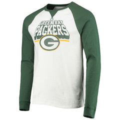 Green Bay Packers Junk Food Colorblock Raglan Long Sleeve T-Shirt White/Green - NFL