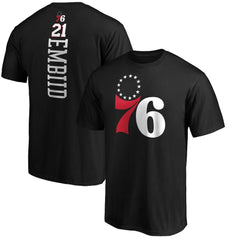 NBA - Joel Embiid Philadelphia 76ers Playmaker Name & Number T-Shirt - Black