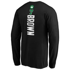 NBA - Jaylen Brown Boston Celtics Playmaker Name & Number Long Sleeve T-Shirt - Black