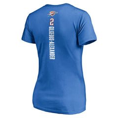 NBA - Shai Gilgeous-Alexander Oklahoma City Thunder Women's Playmaker Name & Number V-Neck T-Shirt - Blue