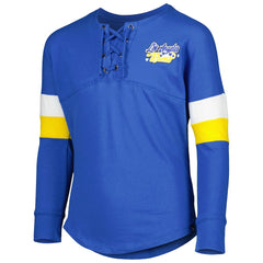 Los Angeles Rams New Era Girls Youth Lace-Up Long Sleeve T-Shirt Royal - NFL