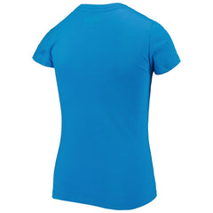 Carolina Panthers New Era Girls Youth Reverse Sequin Wordmark V-Neck T-Shirt Blue - NFL