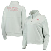 Minnesota Twins The Wild Collective Women's Two-Hit Quarter-Zip Pullover Top discount