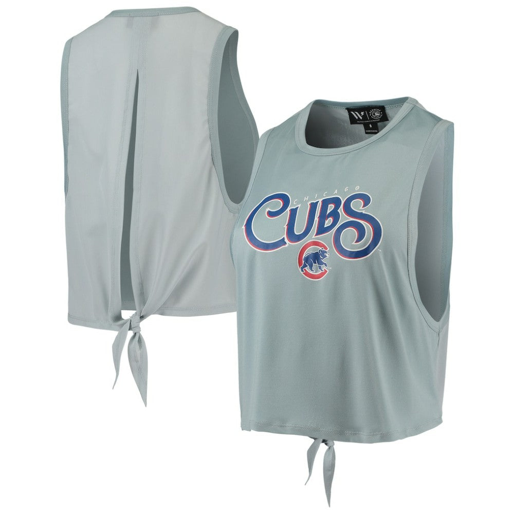 Chicago Cubs The Wild Collective Women's Open Back Twist-Tie Tank Top Online