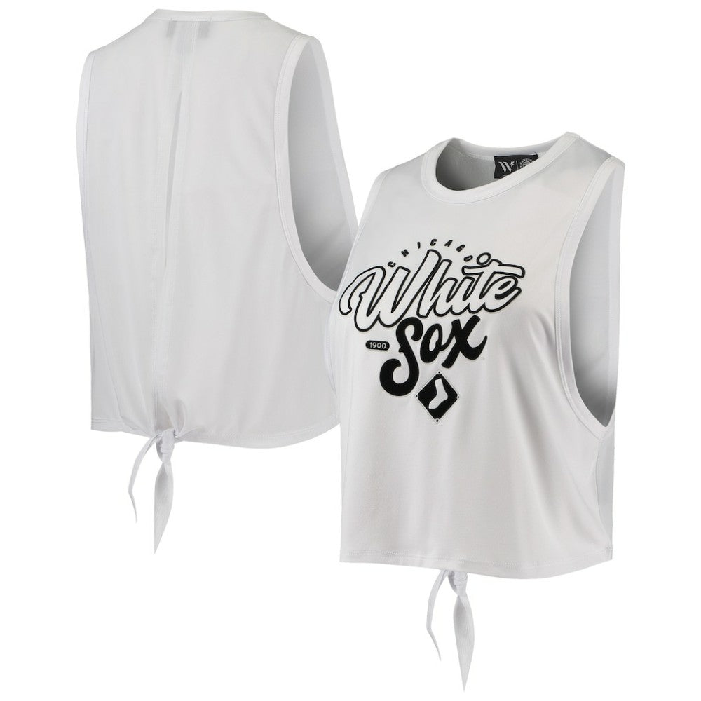 Chicago White Sox The Wild Collective Women's Open Back Twist-Tie Tank Top On Sale