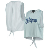 Los Angeles Dodgers The Wild Collective Women's Open Back Twist-Tie Tank Top On Sale