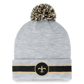 New Orleans Saints Cuffed Knit Hat with Pom Heather Gray - Fanatics